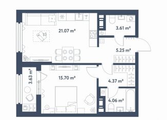 Продажа однокомнатной квартиры, 55.9 м2, Санкт-Петербург, метро Фрунзенская