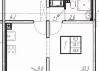 Сдаю 1-ком. квартиру, 27.6 м2, Санкт-Петербург, Муринская дорога, 8к1, ЖК Цветной Город