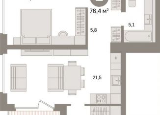 Продаю 2-ком. квартиру, 77.4 м2, Санкт-Петербург, Василеостровский район