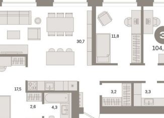 Продам трехкомнатную квартиру, 104.2 м2, Санкт-Петербург, Василеостровский район