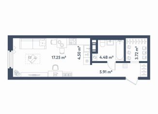 Продаю квартиру студию, 35.9 м2, Санкт-Петербург, метро Фрунзенская