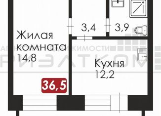 Однокомнатная квартира на продажу, 36.5 м2, Благовещенск, Партизанская улица, 43