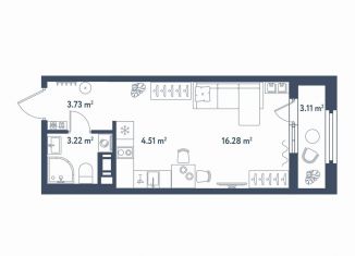 Квартира на продажу студия, 29.3 м2, Санкт-Петербург, метро Фрунзенская