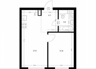 Продается 1-ком. квартира, 37.9 м2, Москва, жилой комплекс Полар, 1.4