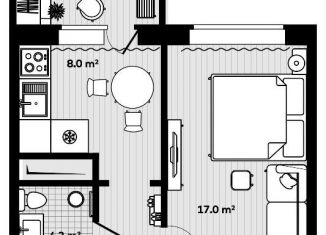 Продается однокомнатная квартира, 34.8 м2, посёлок Тавричанка