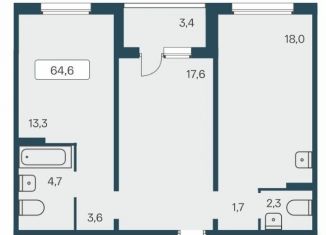 Продается 2-ком. квартира, 64.5 м2, Новосибирск, метро Площадь Маркса