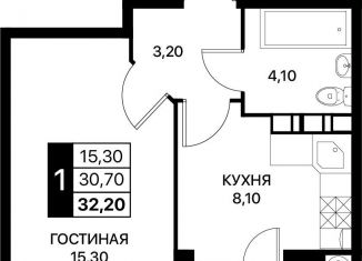 Продажа однокомнатной квартиры, 32.2 м2, Ростов-на-Дону