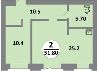 Продам 1-комнатную квартиру, 51.8 м2, Красноярск, Соколовская улица, 52, ЖК Снегири