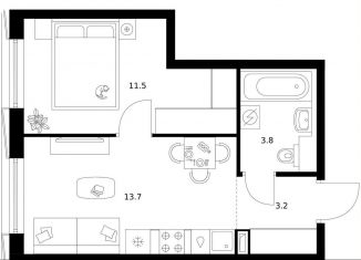 Продается однокомнатная квартира, 32.2 м2, Москва