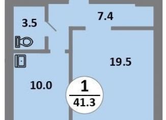 Продам 1-ком. квартиру, 40.9 м2, Красноярск, Соколовская улица, 52, ЖК Снегири