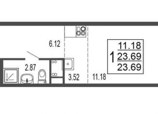 Продажа квартиры студии, 23.7 м2, Лыткарино, 6-й микрорайон, 15Д