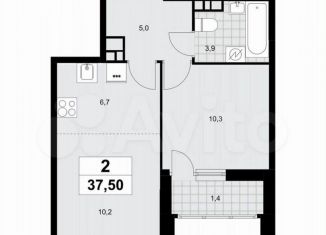 Продам 2-ком. квартиру, 37.6 м2, посёлок Коммунарка, посёлок Коммунарка, 26