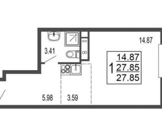 Продается квартира студия, 27.9 м2, Лыткарино, 6-й микрорайон, 15Д, ЖК Гармония Парк