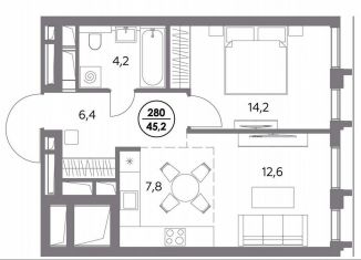 1-ком. квартира на продажу, 45.2 м2, Москва, метро Электрозаводская, улица Фридриха Энгельса, 58с3