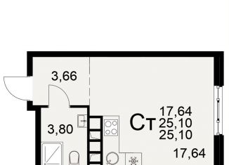 Квартира на продажу студия, 25.1 м2, Рязань