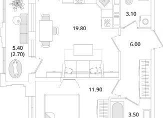 Однокомнатная квартира на продажу, 47 м2, Санкт-Петербург, Планерная улица, 99, Приморский район