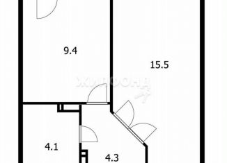 Продам 1-ком. квартиру, 33.3 м2, Новосибирск, улица Ивана Севастьянова, 9, Ленинский район