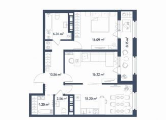 Продается 2-ком. квартира, 78.3 м2, Санкт-Петербург, метро Фрунзенская