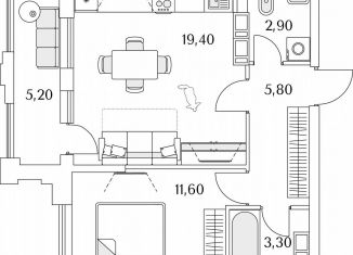 Продажа 1-ком. квартиры, 49.5 м2, Санкт-Петербург, Планерная улица, 99, муниципальный округ Юнтолово