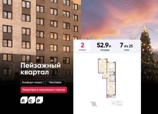 Продажа 2-ком. квартиры, 52.9 м2, Санкт-Петербург, Красногвардейский район