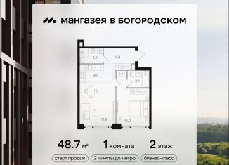 Однокомнатная квартира на продажу, 48.7 м2, Москва, метро Черкизовская