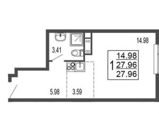 Продается квартира студия, 28 м2, Лыткарино, 6-й микрорайон, 15Д